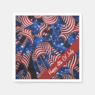 Stars and Stripes Patriotic Curls Napkins