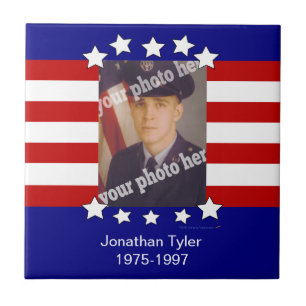 Stars and Stripes Patriotic Custom Photo Tile