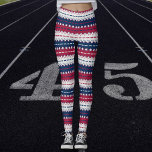 Stars and stripes - Patriotic -Red White Blue Leggings<br><div class="desc">Stripes in old glory red,  old glory blue and off white with stars. Can be gifted for nearly any occasion.

You have the option of using the design tool to add text if you wish.</div>