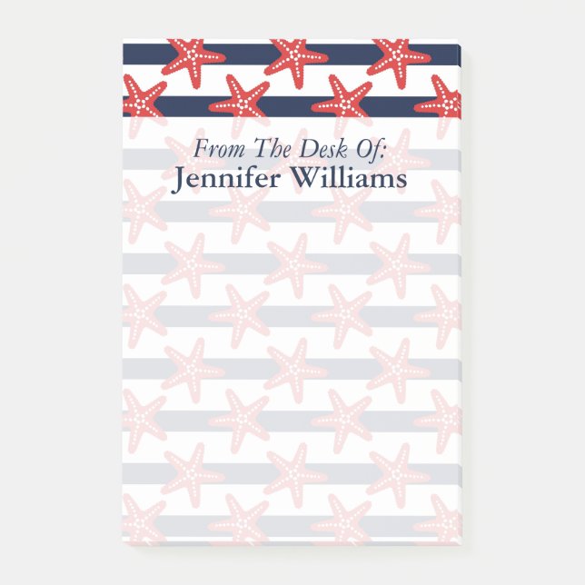 Stars And Stripes Pattern | Add Your Name Post-it Notes (Front)