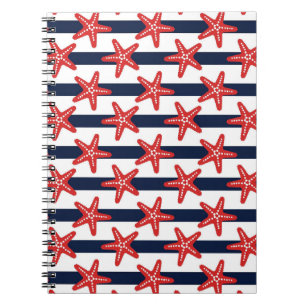 Stars And Stripes Pattern Spiral Notebook