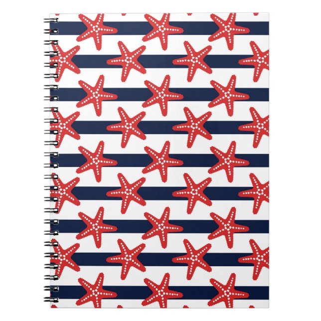 Stars And Stripes Pattern Spiral Notebook (Front)