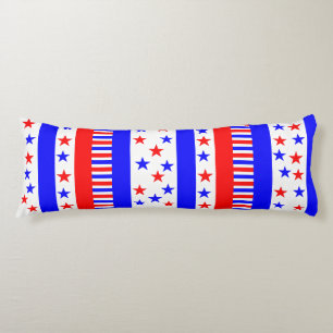Stars and Stripes Pattern USA Flag Colours Body Cushion