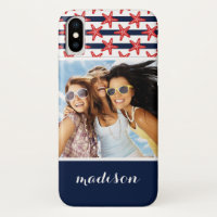 Stars And Stripes Pattern | Your Photo & Name