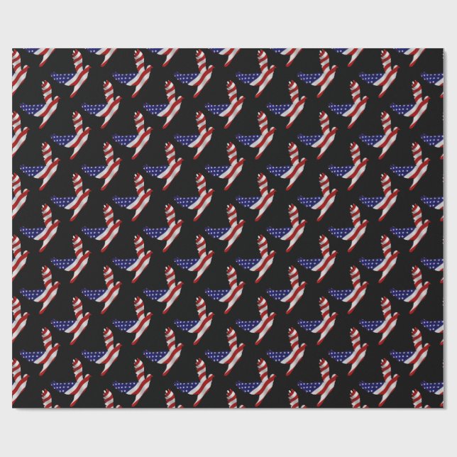 Stars And Stripes Peace Dove Wrapping Paper (Flat)