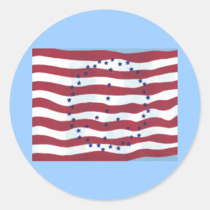 Stars and Stripes Peace Sign Flag Stickers