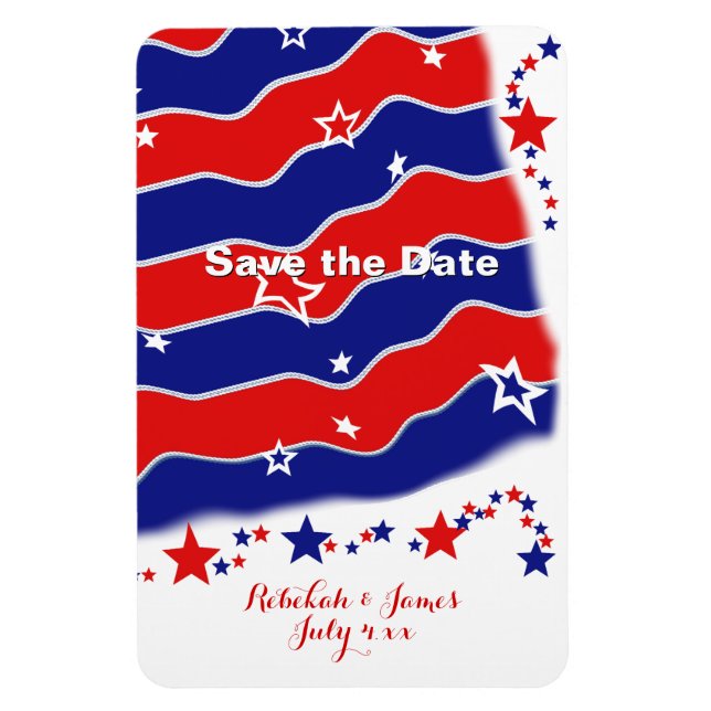 Stars and Stripes Personalised SAVE THE DATE Magnet (Vertical)