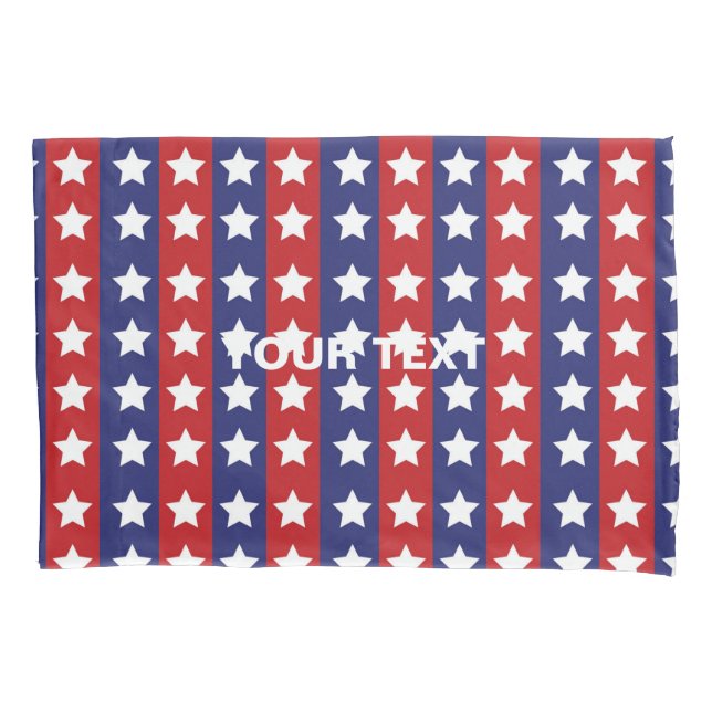 Stars and Stripes Red White and Blue Pillowcase (Front)
