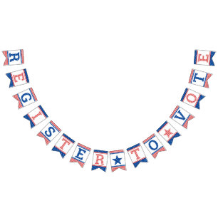 Stars and Stripes Red White Blue Register To Vote Bunting
