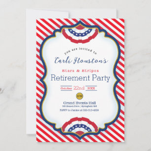 Stars and Stripes Retirement Party Invitation