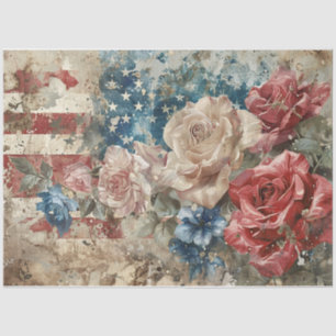 Stars and Stripes Roses Tissue Paper