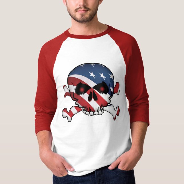 Stars and Stripes Skull T-Shirt (Front)