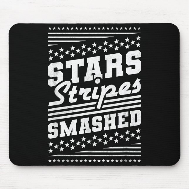 Stars and Stripes Smashed Independence Day Mouse Pad (Front)