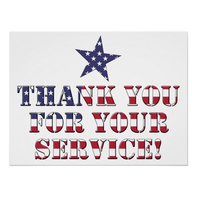 Stars and Stripes Thank You for Your Service Poster (Front)