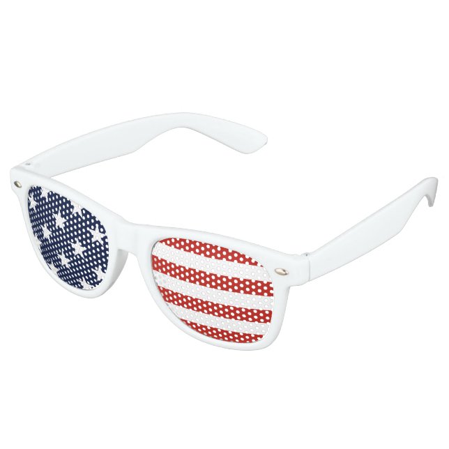 Stars and Stripes US Flag Adult Party Shades (Angled)