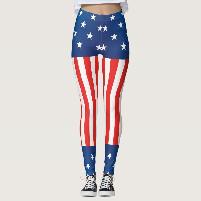 Stars and Stripes USA Leggings (Front)