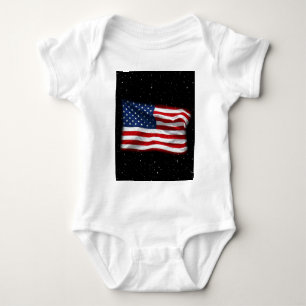 Stars and Stripes USA Patriotic American Flag Baby Bodysuit