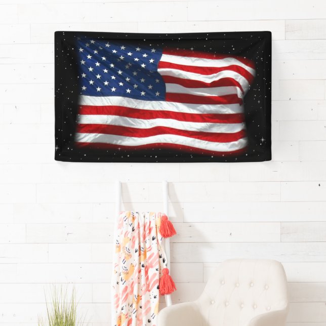 Stars and Stripes USA Patriotic American Flag Banner (Insitu)