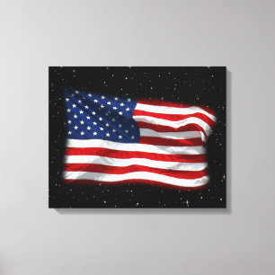 Stars and Stripes USA Patriotic American Flag Canvas Print