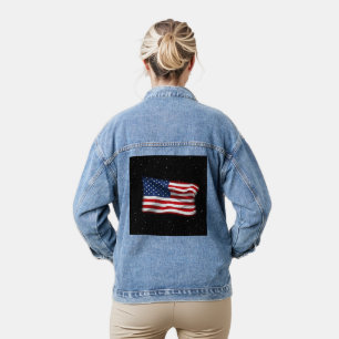 Stars and Stripes USA Patriotic American Flag Denim Jacket
