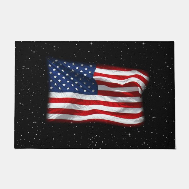 Stars and Stripes USA Patriotic American Flag Doormat (Front)