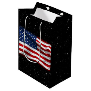 Stars and Stripes USA Patriotic American Flag Medium Gift Bag