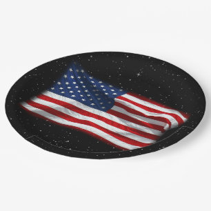 Stars and Stripes USA Patriotic American Flag Paper Plate