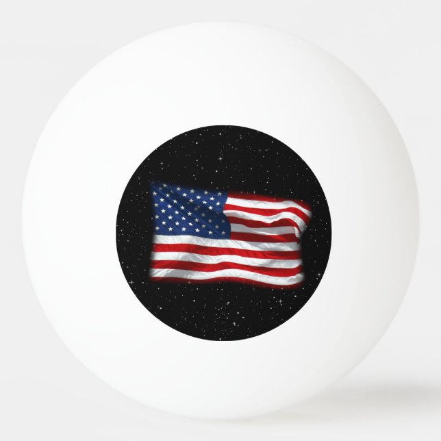 Stars and Stripes USA Patriotic American Flag Ping Pong Ball (Front)
