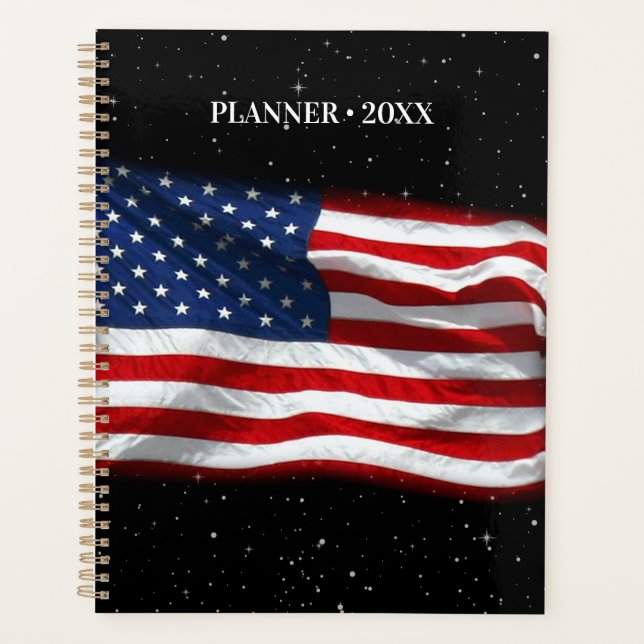 Stars and Stripes USA Patriotic American Flag Planner (Front)