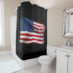 Stars and Stripes USA Patriotic American Flag Shower Curtain