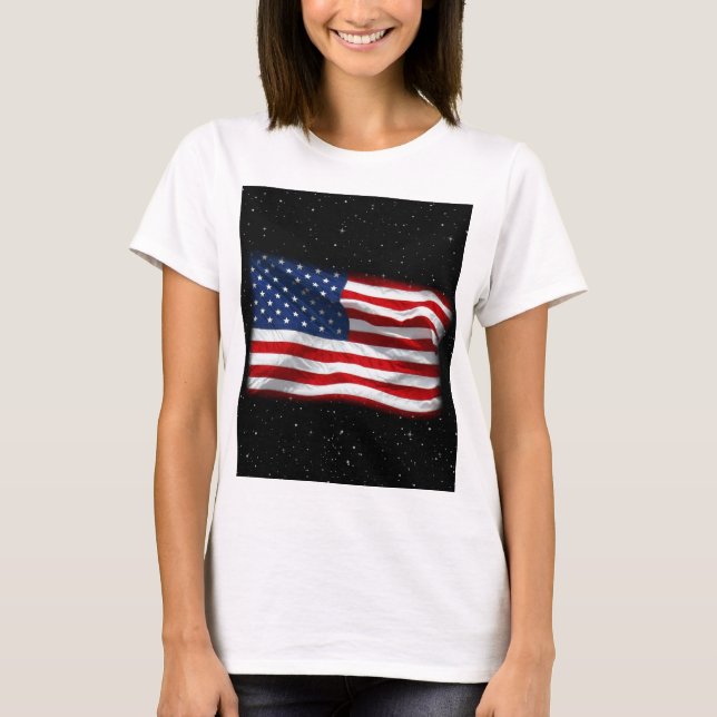 Stars and Stripes USA Patriotic American Flag T-Shirt (Front)