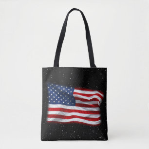 Stars and Stripes USA Patriotic American Flag Tote Bag