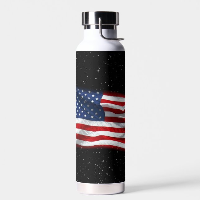 Stars and Stripes USA Patriotic American Flag Water Bottle (Left)