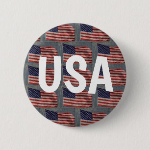 Stars and Stripes USA Patriotic Flag 6 Cm Round Badge