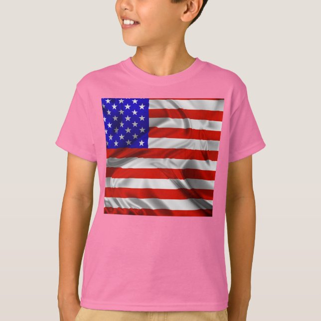 Stars and Stripes Usa Silk Flag T-Shirt (Front)