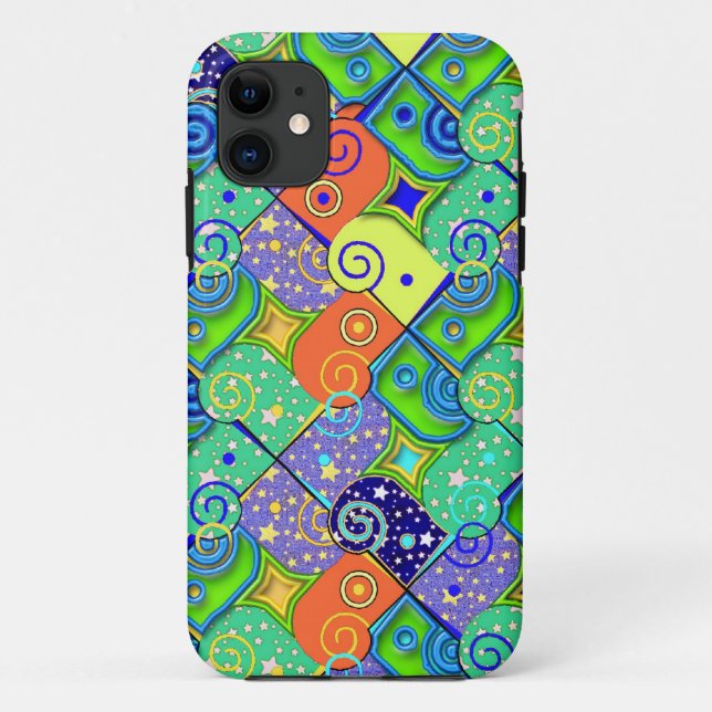 Stars and Swirls Geometric Pattern Case-Mate iPhone Case (Back)