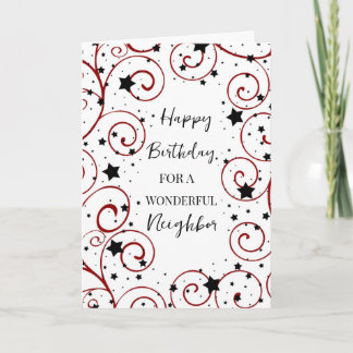 Stars and Swirls Neighbour Birthday Card