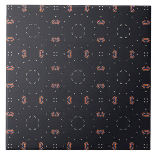 Stars And Unique Spaceship Pattern Ceramic Tile