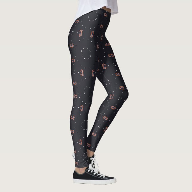 Stars And Unique Spaceship Pattern Leggings (Right)