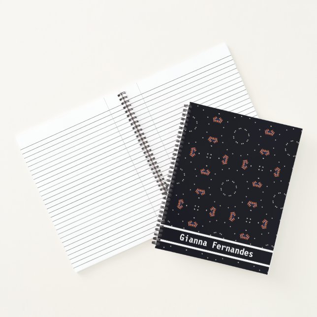 Stars And Unique Spaceship Pattern Notebook (Inside)