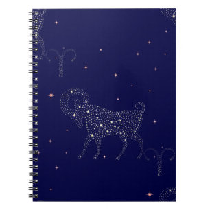 stars aries spiral notebook