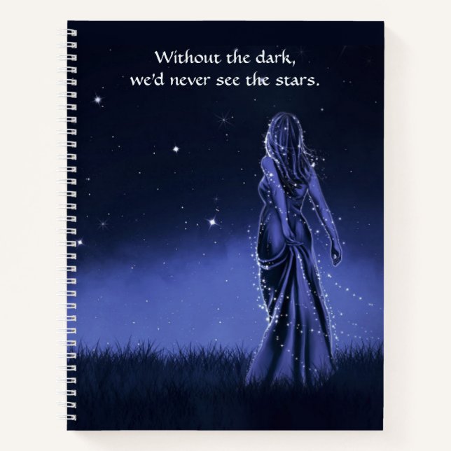 Stars at Night Inspirational & Spiritual Quote Notebook (Front)