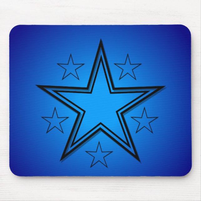 Stars Black Blue Mouse Pad (Front)
