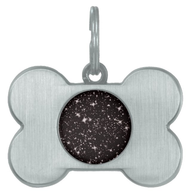 stars black night pet ID tag (Front)