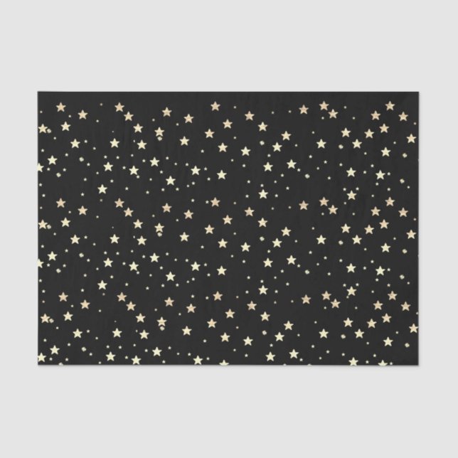 Stars Black Tissue Paper (Front)