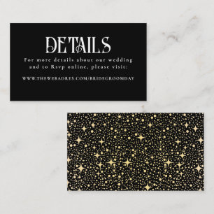 Stars Black Wedding Wedding Details Enclosure Card