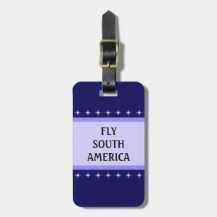 Stars, blue stripes and calligraphy luggage tag