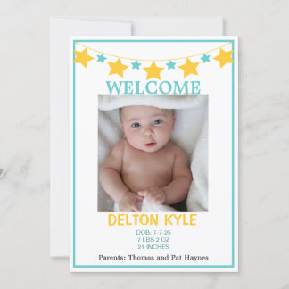 Stars Boys  Photo Baby Announcement