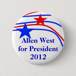 Stars Button, Allen West for President 2012 6 Cm Round Badge