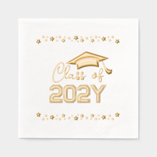 Stars Celebratory Class of Custom Year Graduation Foil Napkins